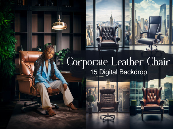 Professional Corporate Leather Chair Digital Backdrop Set