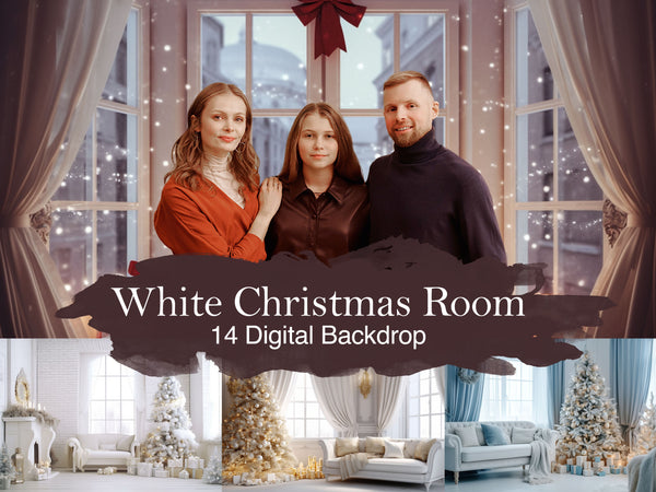 White Christmas Room Photography - Step into a Winter Wonderland of Elegance