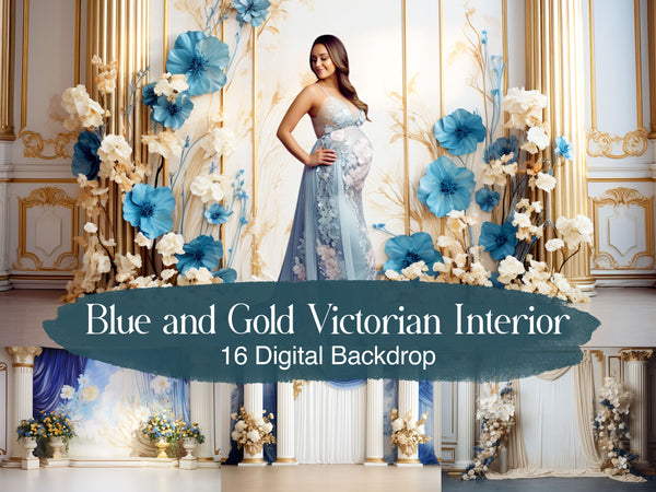 Blue and Gold Victorian Interior: Elevate Your Photography with Opulent Elegance