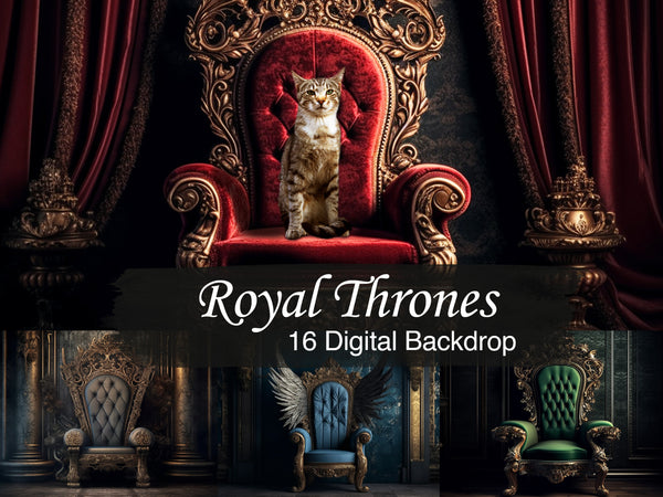 Royal Throne Chair Digital Backdrops for Portraits, Boudoir and Pets