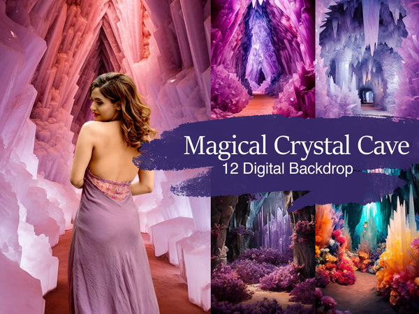 Magical Crystal Cave: Mesmerizing Digital Backdrops for Captivating Photography