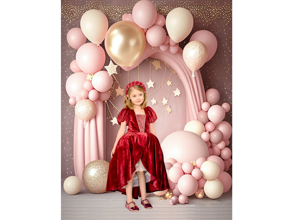 Pastel Rainbow Balloon Arch Digital Backdrops for Birthday Cake Smash and  Baby Shower