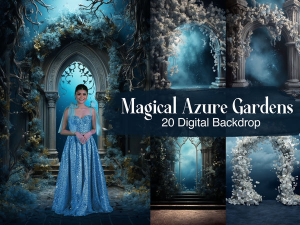 Magical Azure Gardens - Enchanting Beauty and Wonder for Your Photography